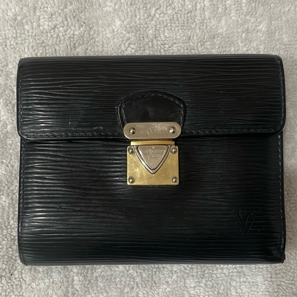 Louis Vuitton Epi Noir Tri-Fold Wallet